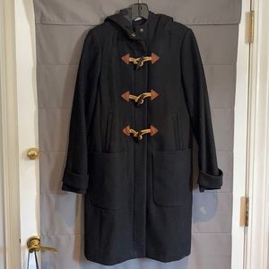 J Crew Black Wool Blend Coat size 2
